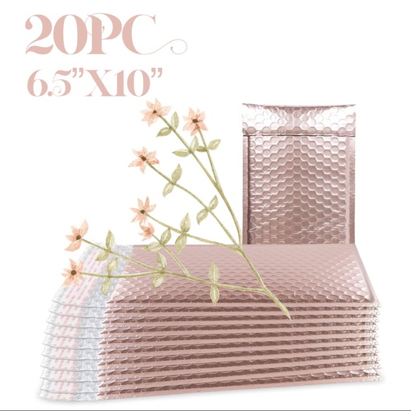 Other - Matte Rose Gold Bubble Mailers 20 Piece 6x10